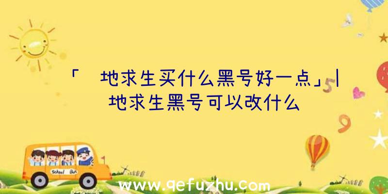 「绝地求生买什么黑号好一点」|绝地求生黑号可以改什么